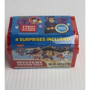Paw Patrol Mystery Treasure Chest Candy Jewels Figure Coin Surprise Toy Red Box